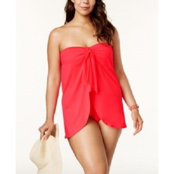 Ralph Lauren Other - NEW Ralph Lauren NCR Coral Flyaway Bandeau One piece swimsuit size 8